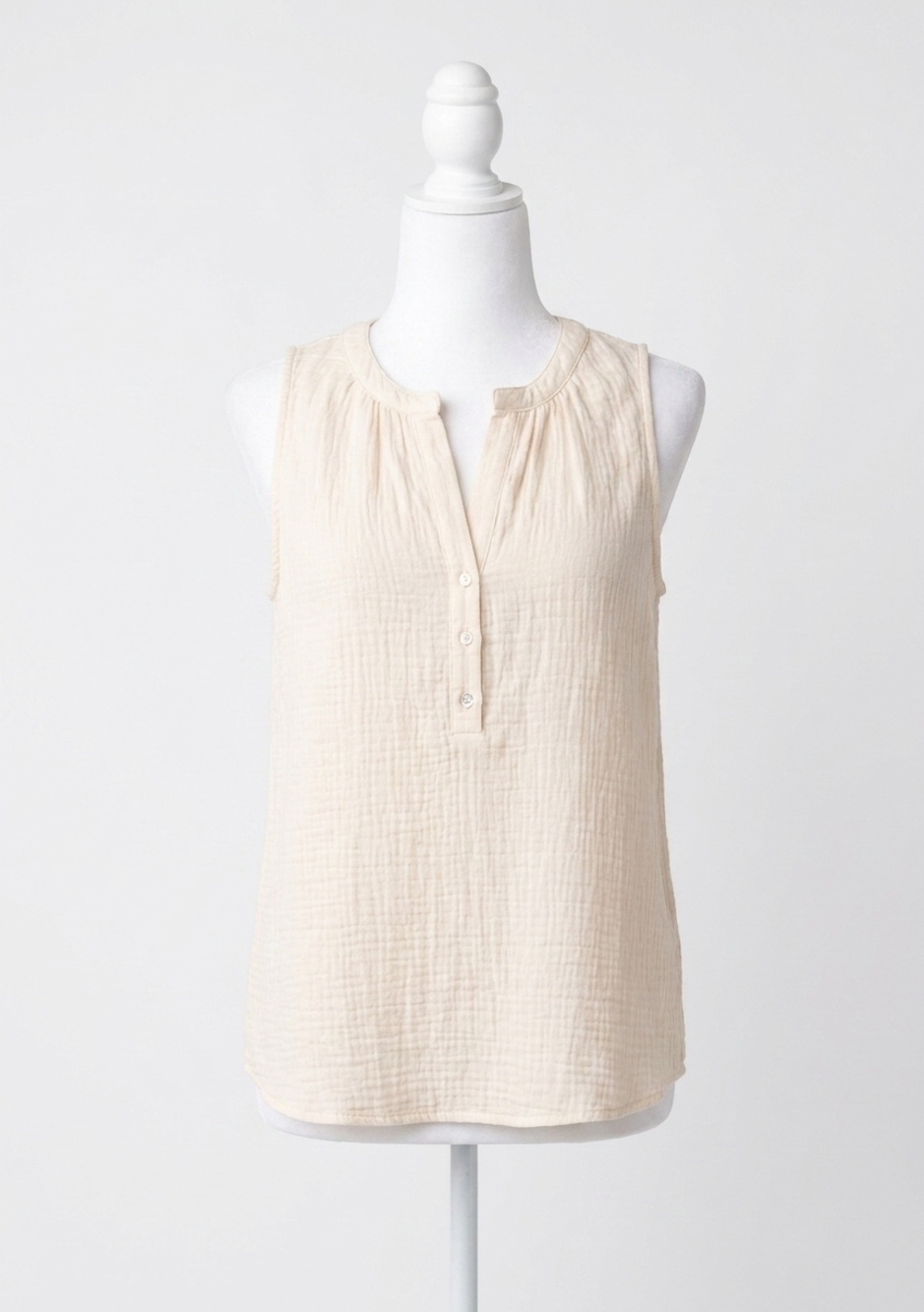 NEW LOVESTITCH lue henley tank top in cloud